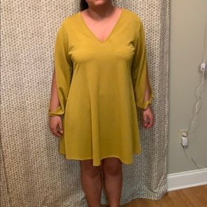 yellow skater dress